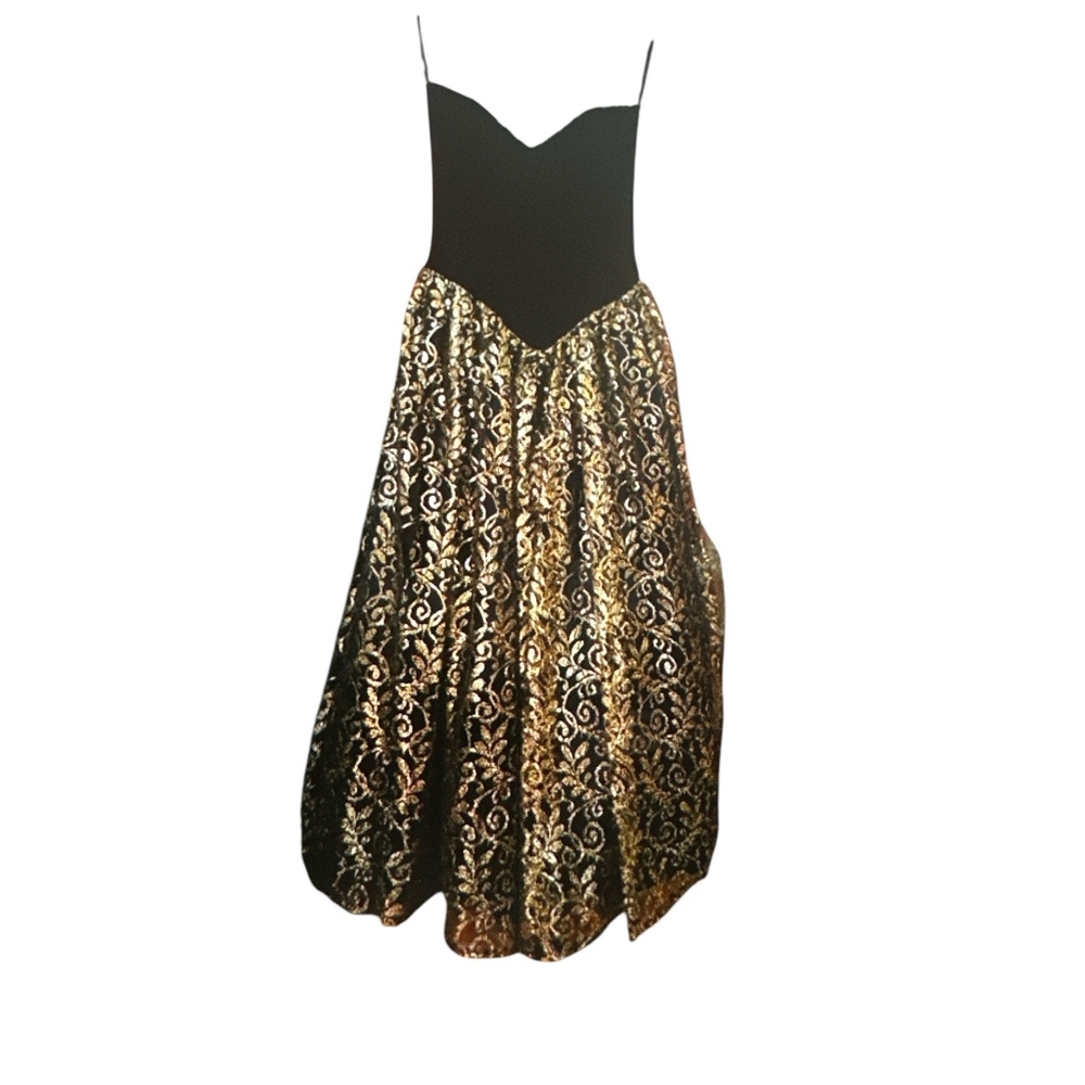 Scott McClintock black & gold gown, size 6